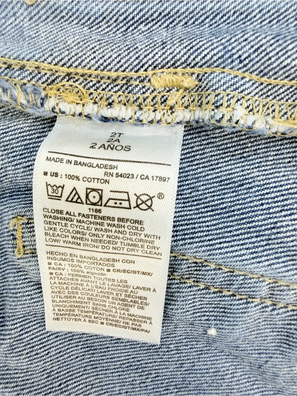 Old Navy Denim Skirt 2T Blue Button Front Adjustable‎ Waist Kids